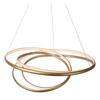Lucide SARDANA - Pendant light - Ø 80 cm - LED Dim. - 1x74W 2700K - Matt Gold / Brass - Premium